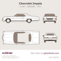 1971 Chevrolet Impala [Legacy] 5 Gen Top View Cabriolet blueprint