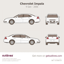 2006 Chevrolet Impala 9 Gen Sedan blueprint