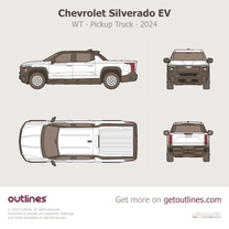 2024 Chevrolet Silverado EV WT ∙ Top View Pickup Truck blueprint