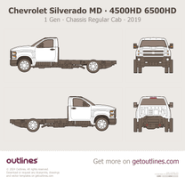 2019 Chevrolet Silverado MD (Medium Duty) 1 Gen Chassis Regular Cab Heavy Truck blueprint