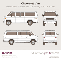 1983 Chevrolet Van 3 Gen Facelift '83 Window Van ∙ LWB Long WB 125