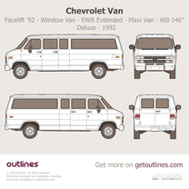 1992 Chevrolet Van 3 Gen Facelift '92 EWB ∙ Extended WB 146