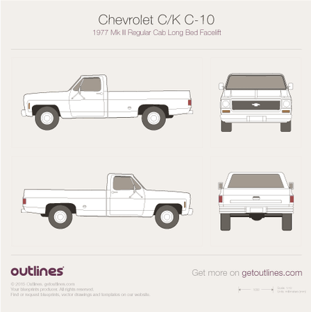 1977 Chevrolet C/K C-10 Mk III Pickup Truck blueprints and drawings