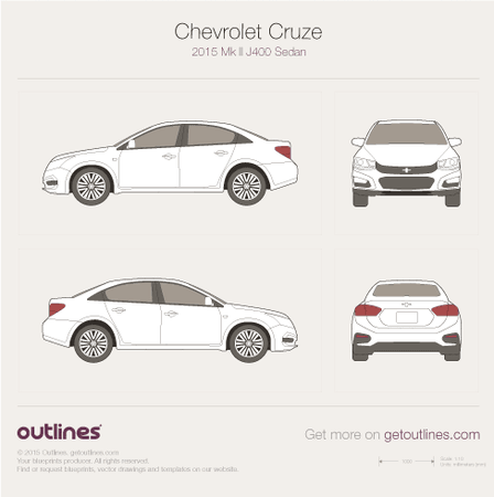 2015 Chevrolet Cruze Mk II J400 Sedan blueprints and drawings