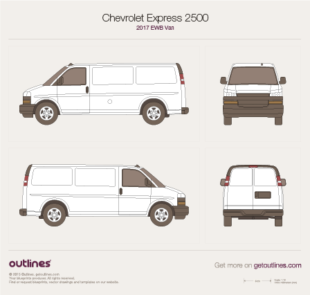 2017 Chevrolet Express Cargo 2500 EWB Van blueprint