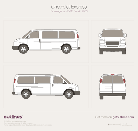 2003 Chevrolet Express Passenger Wagon blueprints and drawings