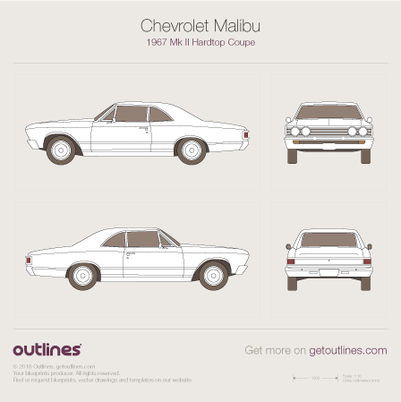 1967 Chevrolet Malibu Mk II Hardtop Coupe blueprints and drawings