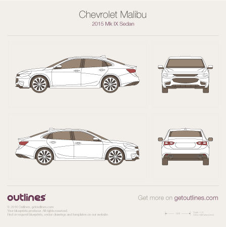 2015 Chevrolet Malibu Mk IX Sedan blueprint