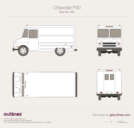 1991 Chevrolet Step-Van Delivery Panel Van Van blueprints and drawings
