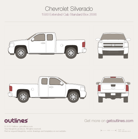 2006 Chevrolet Silverado 1500 Pickup Truck blueprints and drawings