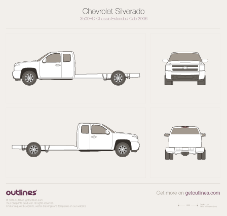2006 Chevrolet Silverado 3500HD Pickup Truck blueprints and drawings