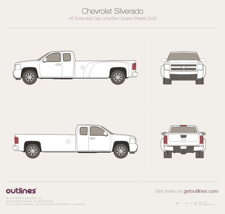 2006 Chevrolet Silverado HD Pickup Truck blueprints and drawings