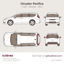 2017 Chrysler Pacifica 1 Gen Top View Minivan blueprint