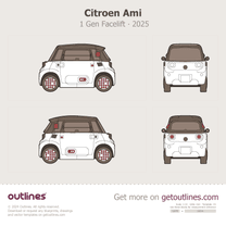 2025 Citroen Ami  1 Gen Facelift Hatchback blueprint