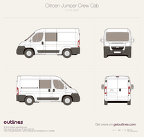 2007 Citroen Jumper Crew Cab L1 H1 Van blueprint