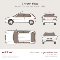 1999 Citroen Saxo Facelift 3-door Hatchback blueprint