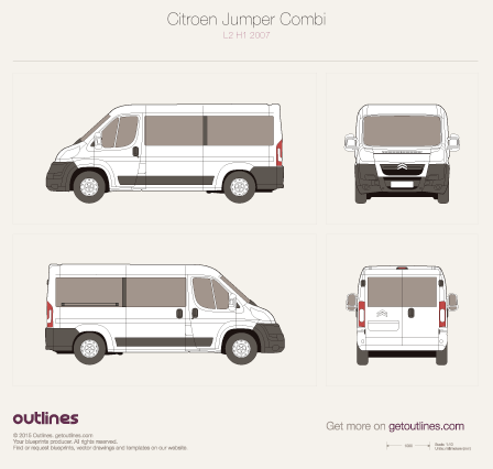 2007 Citroen Jumper Combi Wagon blueprints and drawings