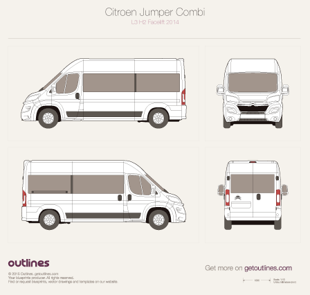 2014 Citroen Jumper Combi Wagon blueprints and drawings
