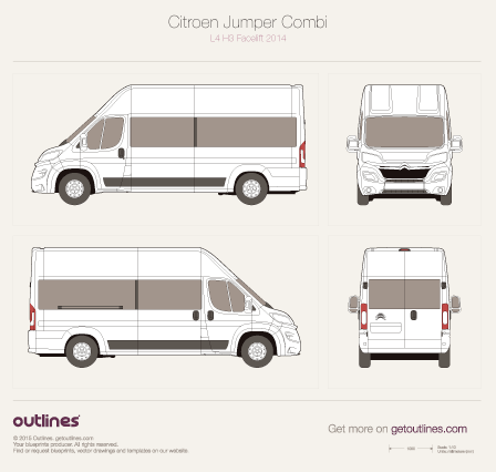 2014 Citroen Relay Combi Bus blueprints and drawings