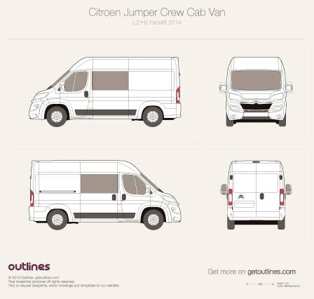 2014 Citroen Jumper Crew Cab Wagon blueprints and drawings