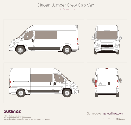 2014 Citroen Jumper Crew Cab Van blueprints and drawings
