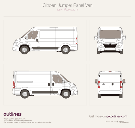 2014 Citroen Relay Panel Van Van blueprints and drawings