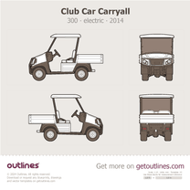 2014 Club Car Carryall 300 ∙ electric ∙ Utility vehicle ∙ UTV ∙ Golf utility cart Pickup Truck blueprint