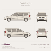2012 Lada Largus Microvan blueprint