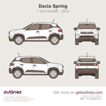 2024 Dacia Spring Electric ∙ 1 Gen Facelift2 SUV blueprint
