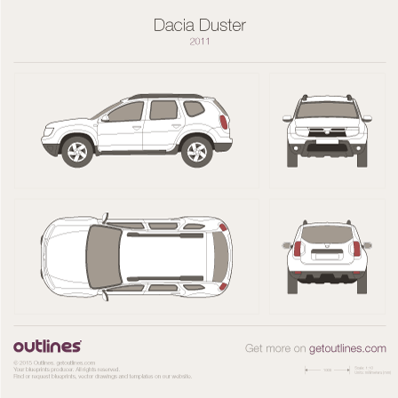 2010 Dacia Duster SUV blueprints and drawings