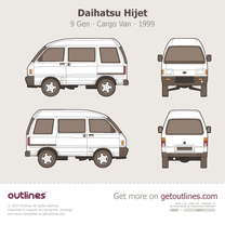 1990 Daihatsu Hijet 7 Gen Facelift ∙ S82 ∙ S83 Microvan blueprint