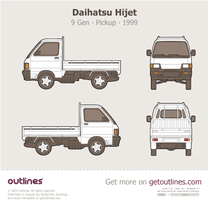 1999 Daihatsu Hijet S200 Pickup Truck blueprint