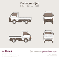 1999 Daihatsu Hijet S200 Pickup Truck blueprint