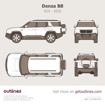 2026 Denza B8 Top View SUV blueprint