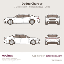 2021 Dodge Charger 7 Gen Facelift Hellcat Redeye Sedan blueprint