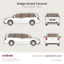 2011 Dodge Grand Caravan 5 Gen Facelift Minivan blueprint