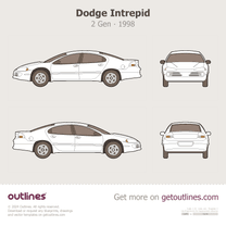 1998 Dodge Intrepid 2 Gen Sedan blueprint