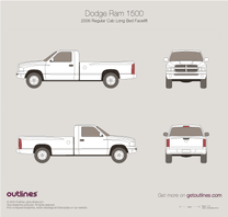 2006 Dodge Ram 1500 DR/DH Regular Cab Long Bed Facelift Pickup Truck blueprint