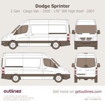 2007 Dodge Sprinter 2 Gen ∙ Cargo 3500 ∙ High Roof Van blueprint