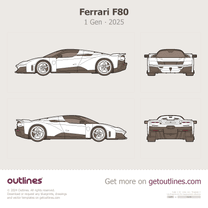 2025 Ferrari F80 Coupe blueprint
