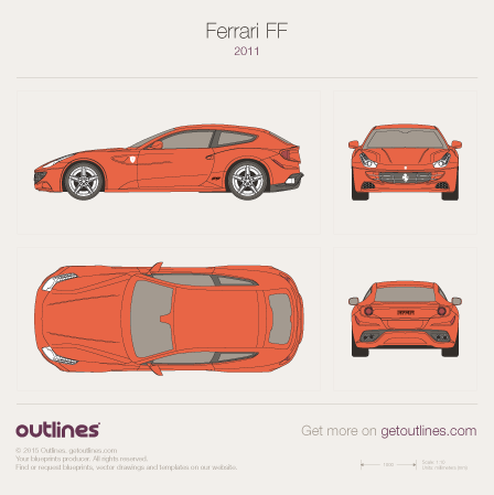 2011 Ferrari FF Hatchback blueprints and drawings