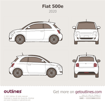 2020 Fiat 500 elettrica ∙ 500e 3-door ∙ EV Hatchback blueprint