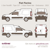 2022 Fiat Fiorino Endurance 1 Gen Facelift ∙ Type 327 3-door Panel Van ∙ br ∙ latam Van blueprint