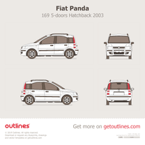 2003 Fiat Panda 169 5-doors Hatchback blueprint