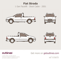 1998 Fiat Strada 1 Gen All Generations ∙ Short Cabin Pickup Truck blueprint