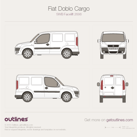2005 Fiat Doblo Cargo Van blueprints and drawings