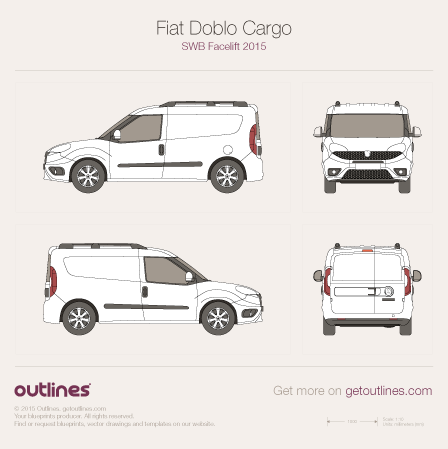 2015 Fiat Doblo Cargo Van blueprints and drawings