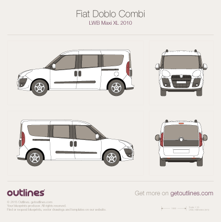 2009 Fiat Doblo Combi Wagon blueprints and drawings