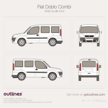 2005 Fiat Doblo Combi Wagon blueprints and drawings