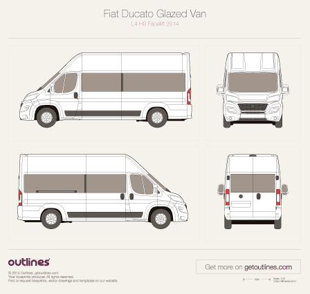 2014 Fiat Ducato Minibus Bus blueprints and drawings